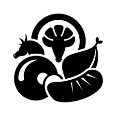 Fresh Meats Black Vector Silhouette Clipart