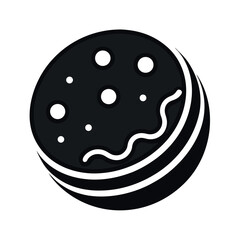 Oreo Cookie Stack Black Vector Silhouette Drawing