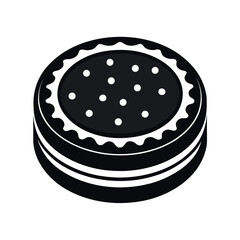 Oreo Cookies Black Vector Silhouette Clipart