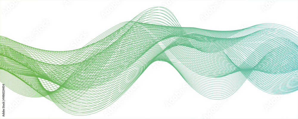 Poster abstract vector line isolated flow stripe green music and speed line beautiful digital gradient text