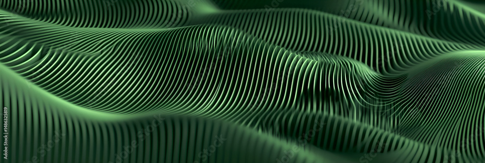 Poster abstract green wavy surface illustration of lines forming a modern artistic background design textur