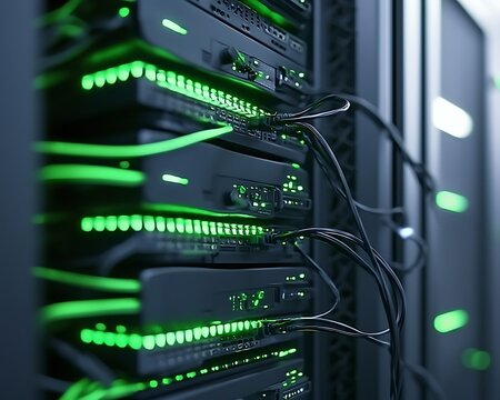 Server rack with illuminated components