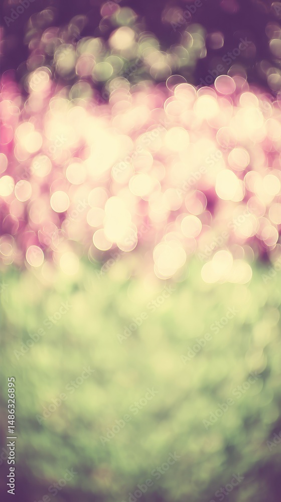 Aufkleber soft focus of vibrant flowers with bokeh effect in a natural setting capturing the essence of spring