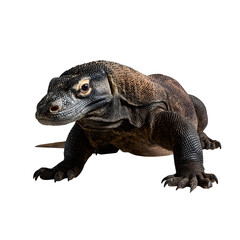 Obraz premium A Komodo dragon walking slowly, realistic texture, transparent background