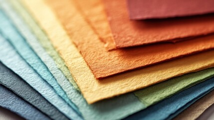 Colorful handmade paper swatches