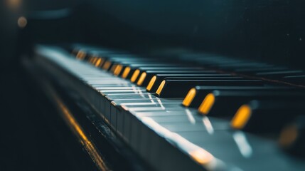 Close up piano keys black and white keyboard texture detail