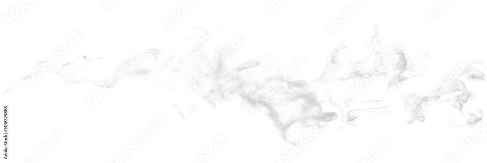 Poster abstract smoke wave design with flowing patterns and ethereal textures, isolated on transparent back