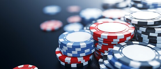 Casino Poker Chips Close-up