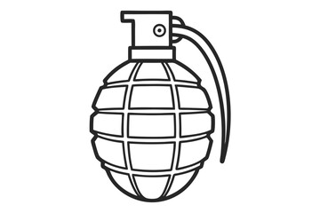 Fototapeta premium Hand grenade symbol drawing on white