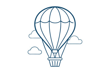 Colorful hot air balloon illustration on white