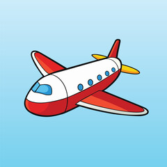 Airplane Flying Cartoon Clipart Vector Image