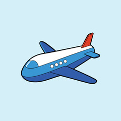 Airplane Flying Cartoon Clipart Vector Image