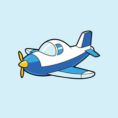 Airplane Flying Cartoon Clipart Vector Image