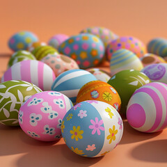 Obraz premium easter eggs and bunny