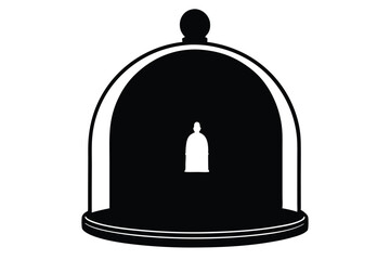 glass-dome-with-base-silhuette---vector-art-illust.eps