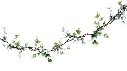 Delicate vine garland with light green leaves