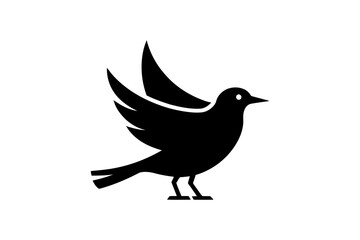 Flying bird silhouette vector image illustration