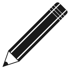 Black and White Pencil Illustration, Sharpened Tip, Simple Stationery, Isolated Design