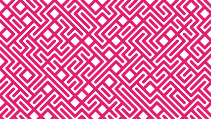 a pink and white geometric pattern on a white background. The pattern is intricate and detailed, with a variety of shapes and lines that create a unique and eye-catching design