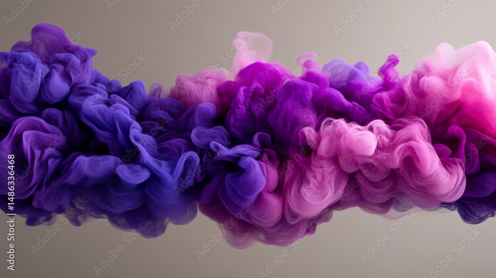 Leinwandbilder bright clouds of violet and magenta powder swirl and burst mid-air, forming a vibrant abstract displ