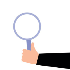 Hand Holding a Magnifying Glass Vector Illustration for Detailed Search and Analysis