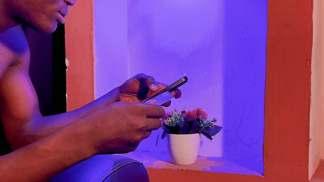 close up shot of a person making online bank payment from home
