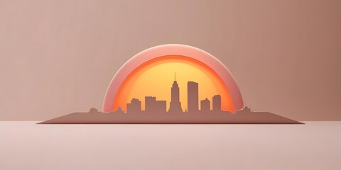 A vibrant sunrise cresting over an abstract skyline, symbolizing new opportunities and fresh beginnings.6