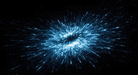 Obraz premium Digital Explosion of Particles in Deep Space