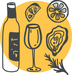 Winemaking. The process of making wine. Drawing, engraving, ink, line art, vector	
