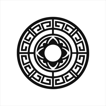 Ancient Greek Versace Ornament Vector Icon Silhouette Art