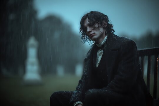 Melancholy in the rain dark mood