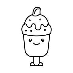 Cartoon Ice Gola with Smiley Face