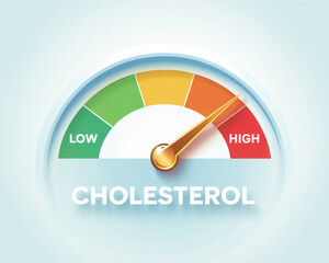 Cholesterol level gauge high risk indicator health