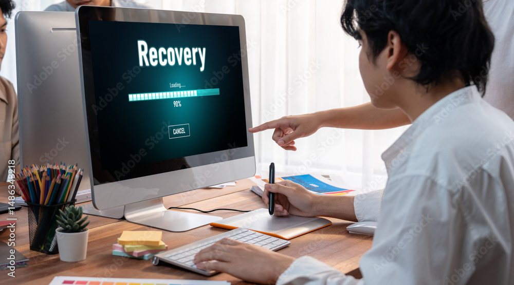 Poster data backup restoration recovery restore data from cloud storage brisk and provide planned network reserve business data