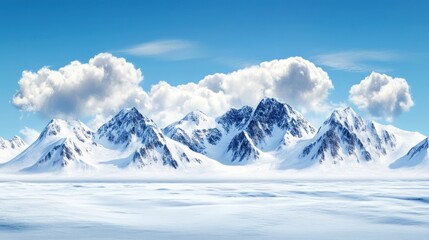 Obraz premium Winter wonderland mountain range panorama.