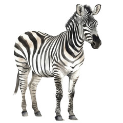 Fototapeta premium Zebra , Watercolor clipart, Isolated on background