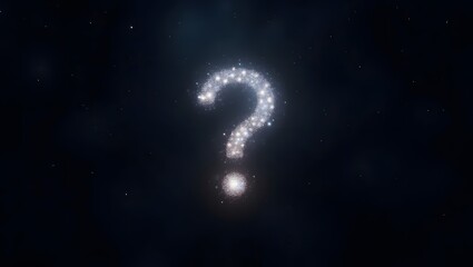 Naklejka premium Celestial Enigma A Sparkling Question Mark in the Cosmos, Unveiling Mysteries of the Universe