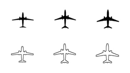 Set airplane icon. Aircrafts flat style - stock vector