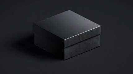 Square black gift box mockup