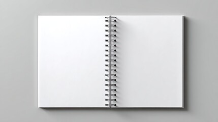 Blank open spiral-bound notebook