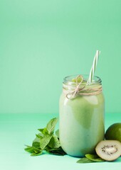 Refreshing Kiwi Mint Green Smoothie Recipe Healthy & Delicious