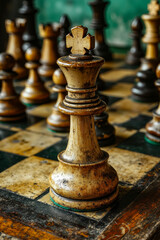 Fototapeta premium A chess board with a chess piece on top of it