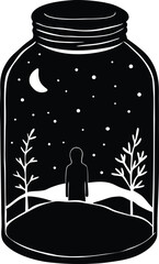Silhouette in Glass Jar