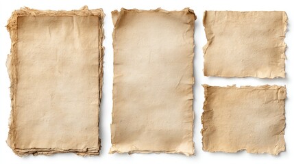 Collection of antique, aged paper sheets