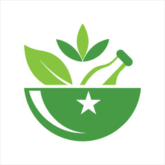 Natural Herbal Medicine Logo Vector Illustration