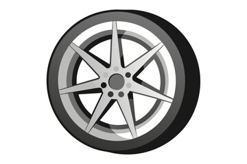 Fototapeta premium car wheel vector modern line art