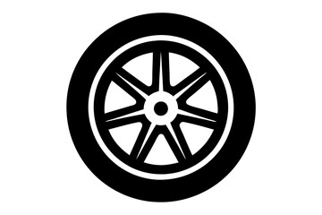 Fototapeta premium car wheel vector simple outline style