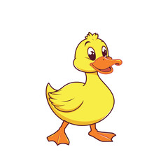 Adorable Duck Vector Sticker for Kids and Nursery