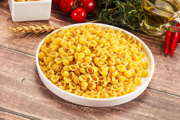 Italian cuisine - dry conchiglie pasta