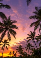 Obraz premium Twilight Palms AI Generated